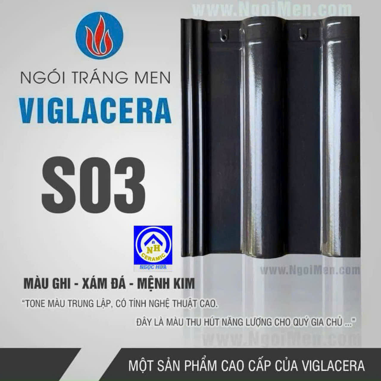 Ngói sóng tráng men Viglacera - S03