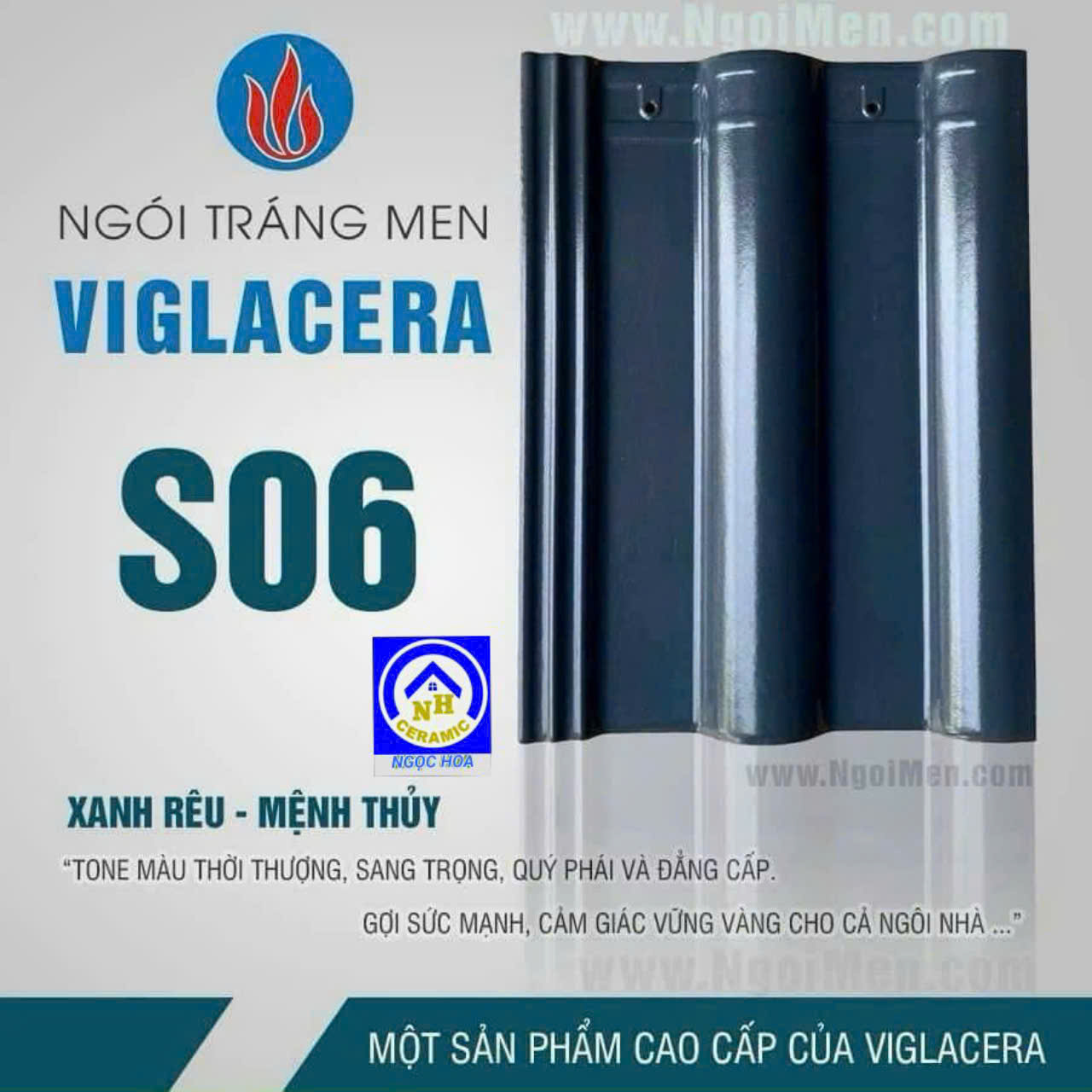 Ngói sóng tráng men Viglacera -S06