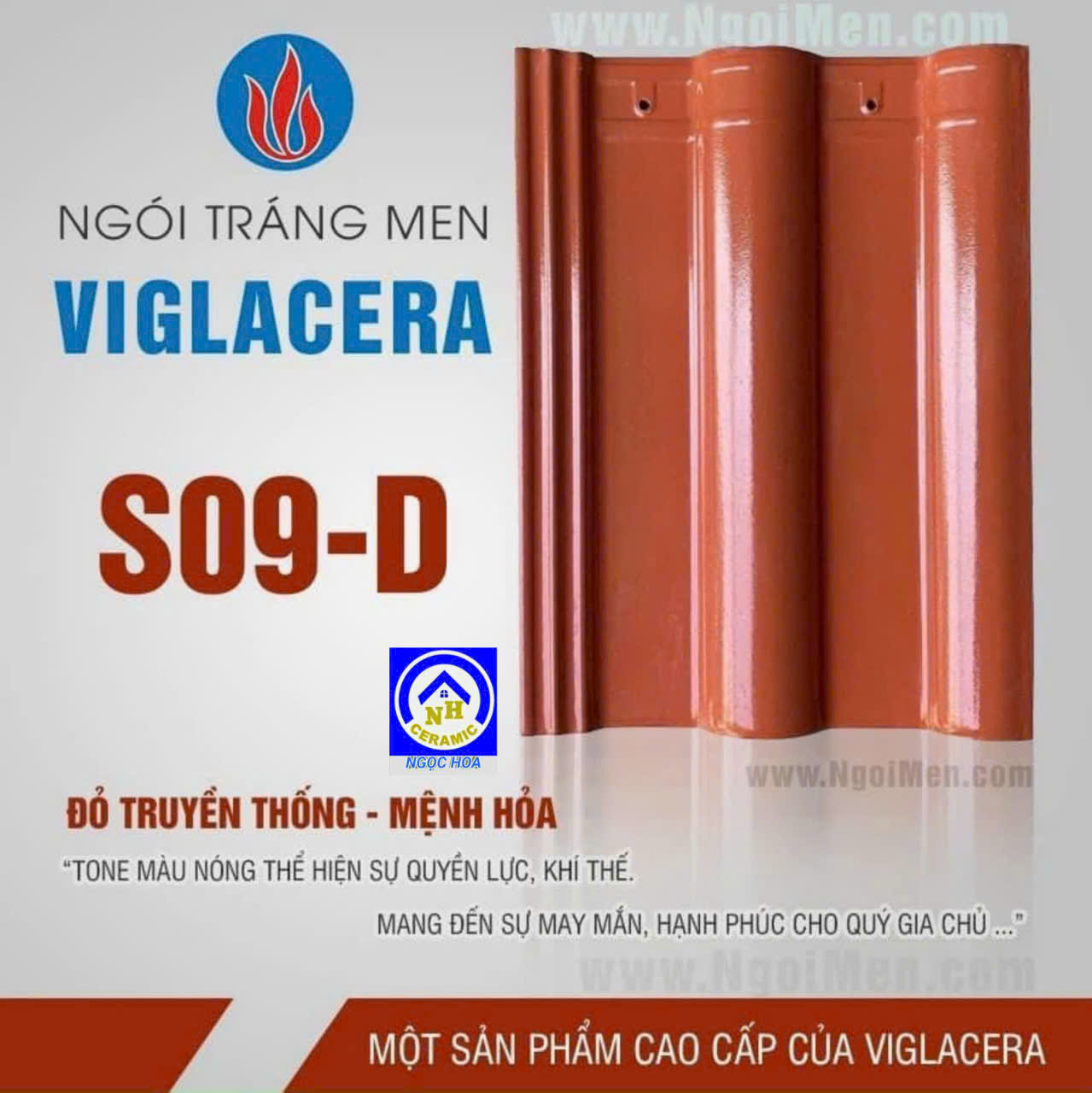 Ngói sóng tráng men Viglacera -S09D